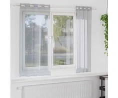 Voile Užuolaida 2 pcs Tamsiai pilka 175 x 140 cm Poliesteris