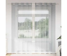 Voile Užuolaida 2 pcs Tamsiai pilka 225 x 140 cm Poliesteris