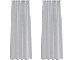 Voile Užuolaida 2 pcs Tamsiai pilka 225 x 140 cm Poliesteris