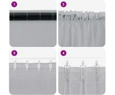 Voile Užuolaida 2 pcs Tamsiai pilka 245 x 140 cm Poliesteris