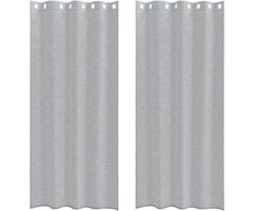 Voile Užuolaida 2 pcs Tamsiai pilka 245 x 140 cm Poliesteris
