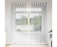 Voile Užuolaida 2 pcs Tamsiai pilka 260 x 140 cm Poliesteris