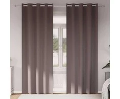 Užuolaidos su žiedais, blokuojančios šviesą 2 pcs Tamsiai rudas