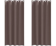 Užuolaidos su žiedais, blokuojančios šviesą 2 pcs Tamsiai rudas