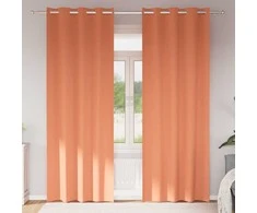 Užuolaidos su žiedais, blokuojančios šviesą 2 pcs Terakotos