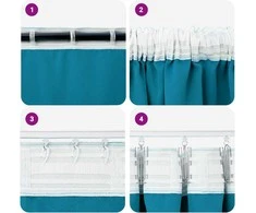 Užuolaidos su žiedais, blokuojančios šviesą 2 pcs Turkio