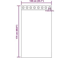 Užuolaidos su žiedais, blokuojančios šviesą 2 pcs Violetinė