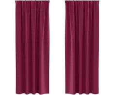 Užuolaidos su žiedais, blokuojančios šviesą 2 pcs Vyno raudona