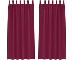 Užuolaidos su žiedais, blokuojančios šviesą 2 pcs Vyno raudona