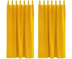 Užtemdymo užuolaidos 2 pcs Garučių geltona 140 x 175 cm Aksomas