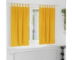 Užtemdymo užuolaidos 2 pcs Garučių geltona 140 x 175 cm Aksomas