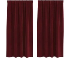 Užtemdymo užuolaidos 2 pcs Vyno raudona 140 x 175 cm Aksomas