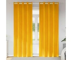 Užtemdymo užuolaidos 2 pcs Garučių geltona 140 x 260 cm Aksomas