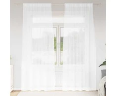 Voile Užuolaida 2 pcs Balta 260 x 140 cm Poliesteris