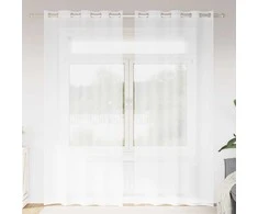 Voile Užuolaida 2 pcs Balta 260 x 140 cm Poliesteris
