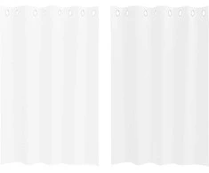 Voile Užuolaida 2 pcs Balta 140 x 140 cm Poliesteris