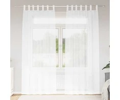 Voile Užuolaida 2 pcs Balta 225 x 140 cm Poliesteris