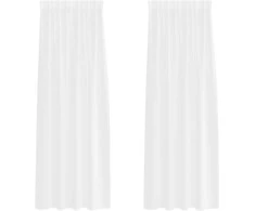 Voile Užuolaida 2 pcs Balta 245 x 140 cm Poliesteris