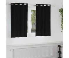 Užuolaidos su žiedais, blokuojančios šviesą 2 pcs Juoda