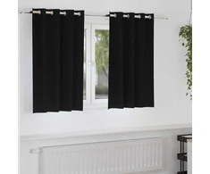 Užuolaidos su žiedais, blokuojančios šviesą 2 pcs Juoda