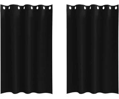 Užuolaidos su žiedais, blokuojančios šviesą 2 pcs Juoda