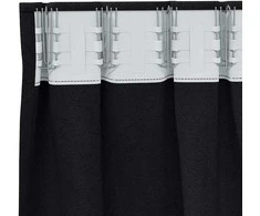 Užuolaidos su žiedais, blokuojančios šviesą 2 pcs Juoda
