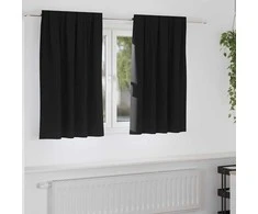 Užuolaidos su žiedais, blokuojančios šviesą 2 pcs Juoda