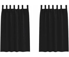 Užuolaidos su žiedais, blokuojančios šviesą 2 pcs Juoda