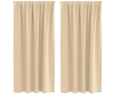 Užuolaidos su žiedais, blokuojančios šviesą 2 pcs Kreminė
