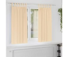 Užuolaidos su žiedais, blokuojančios šviesą 2 pcs Kreminė