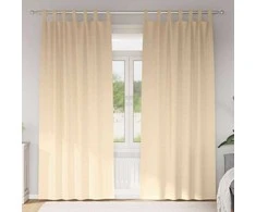 Užuolaidos su žiedais, blokuojančios šviesą 2 pcs Kreminė