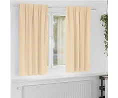 Užuolaidos su žiedais, blokuojančios šviesą 2 pcs Kreminė