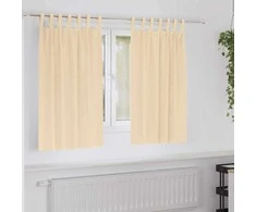 Užuolaidos su žiedais, blokuojančios šviesą 2 pcs Kreminė