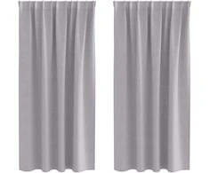 Užuolaidos su žiedais, blokuojančios šviesą 2 pcs Metalo pilka