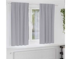 Užuolaidos su žiedais, blokuojančios šviesą 2 pcs Metalo pilka