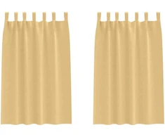 Užuolaidos su žiedais, blokuojančios šviesą 2 pcs Smėlio