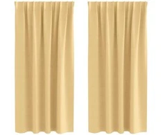 Užuolaidos su žiedais, blokuojančios šviesą 2 pcs Smėlio