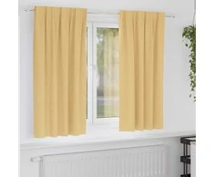 Užuolaidos su žiedais, blokuojančios šviesą 2 pcs Smėlio