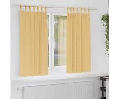 Užuolaidos su žiedais, blokuojančios šviesą 2 pcs Smėlio