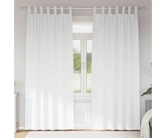 Užuolaidos su žiedais, blokuojančios šviesą 2 pcs Švari balta