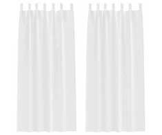 Užuolaidos su žiedais, blokuojančios šviesą 2 pcs Švari balta