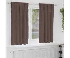 Užuolaidos su žiedais, blokuojančios šviesą 2 pcs Tamsiai rudas
