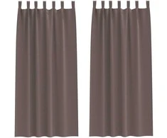 Užuolaidos su žiedais, blokuojančios šviesą 2 pcs Tamsiai rudas