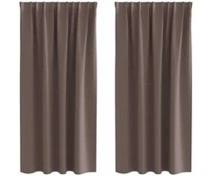 Užuolaidos su žiedais, blokuojančios šviesą 2 pcs Tamsiai rudas