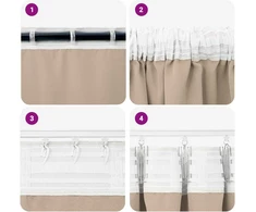 Užuolaidos su žiedais, blokuojančios šviesą 2 pcs Taupe