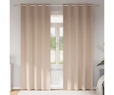Užuolaidos su žiedais, blokuojančios šviesą 2 pcs Taupe