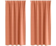 Užuolaidos su žiedais, blokuojančios šviesą 2 pcs Terakotos