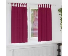 Užuolaidos su žiedais, blokuojančios šviesą 2 pcs Vyno raudona