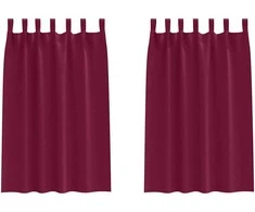Užuolaidos su žiedais, blokuojančios šviesą 2 pcs Vyno raudona