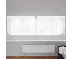 Nėrinių Užuolaida Gėlių Balta 120 x 300 cm Poliesteris
